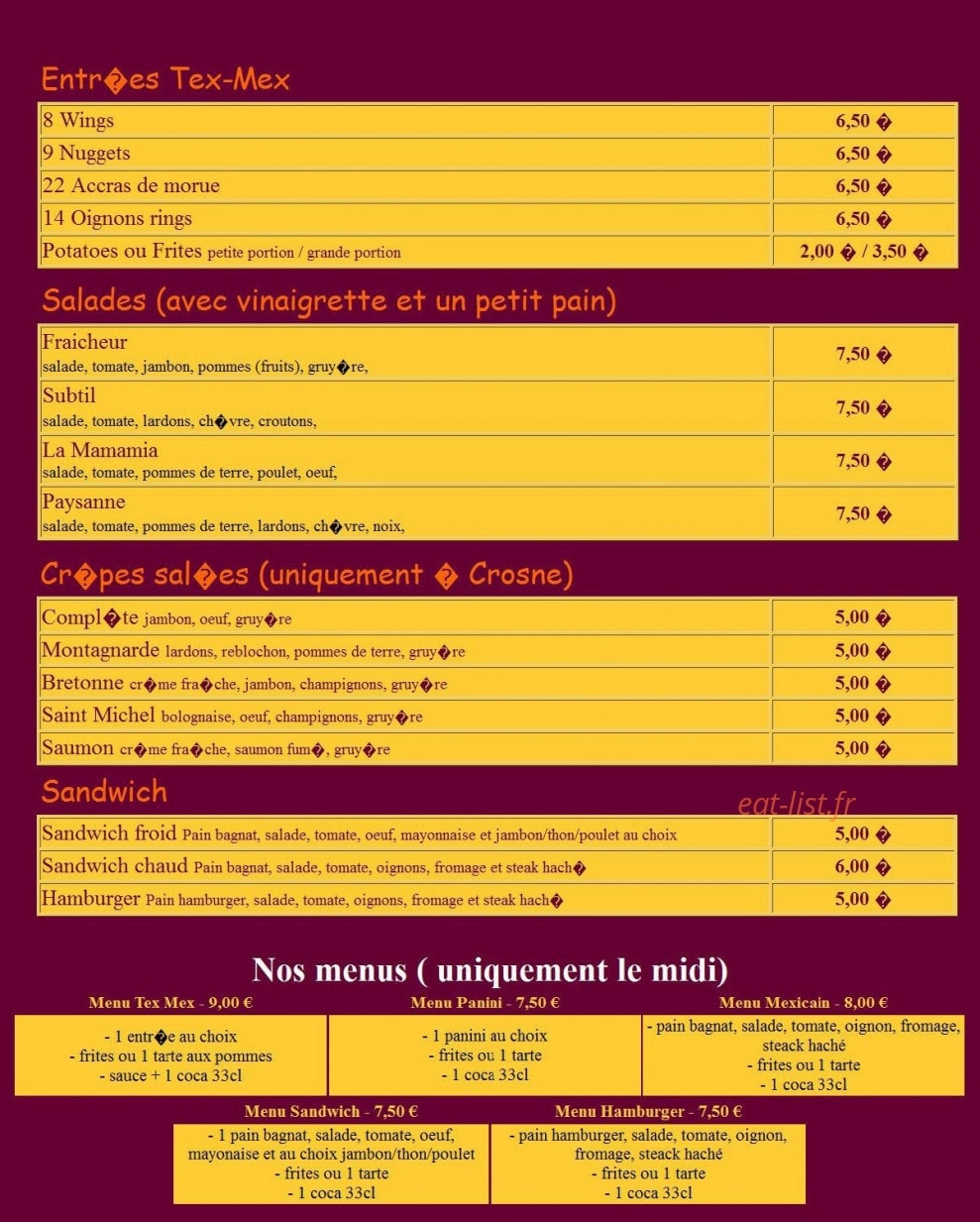 La Panipizz — carte page 3