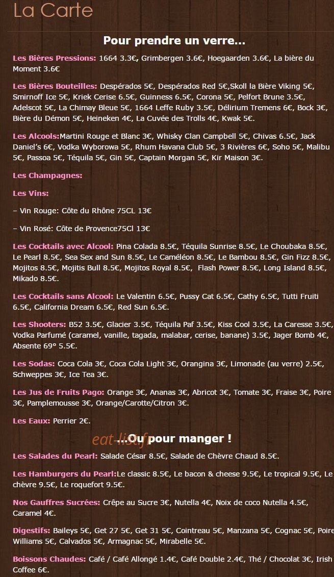 Le Pearl — carte page 1