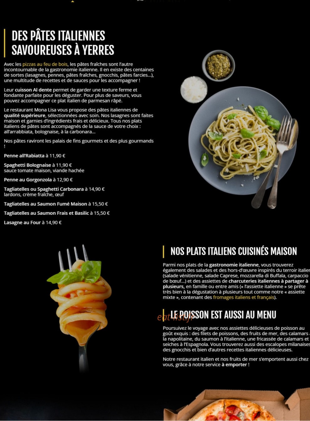 Pizza Mona Lisa — carte page 2