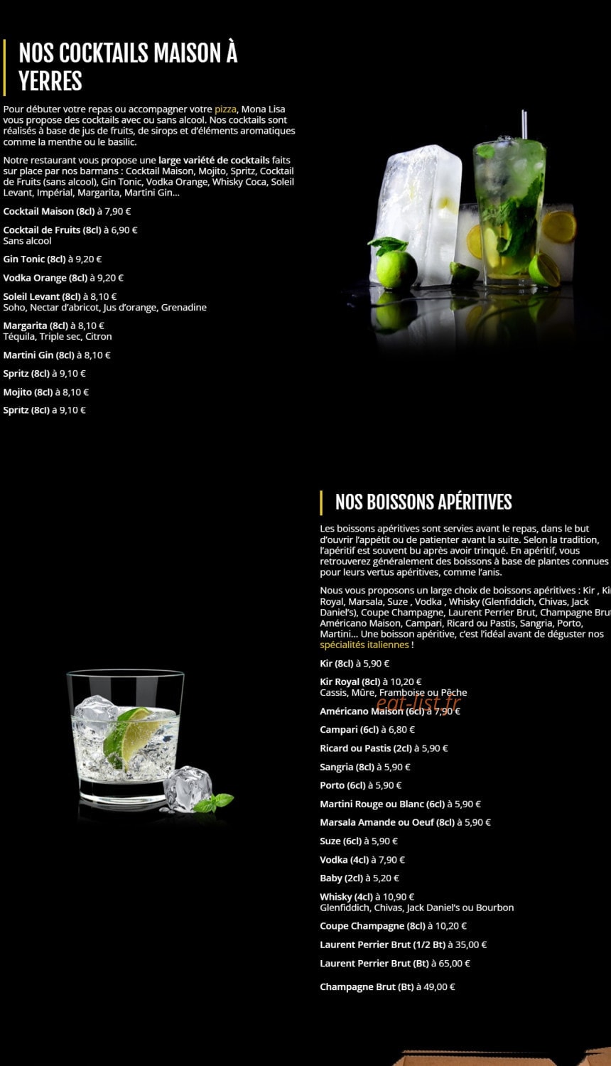 Pizza Mona Lisa — carte page 4