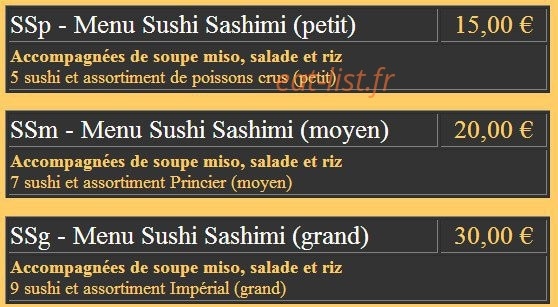 Restaurant Meiko — carte page 16