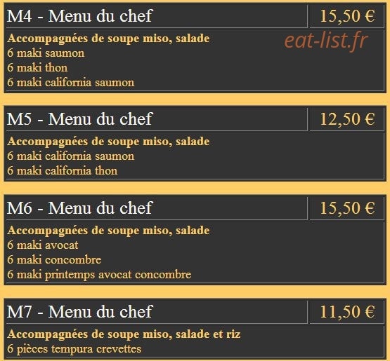 Restaurant Meiko — carte page 15