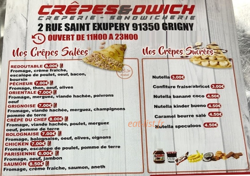 Crêpes & Dwich — carte page 3