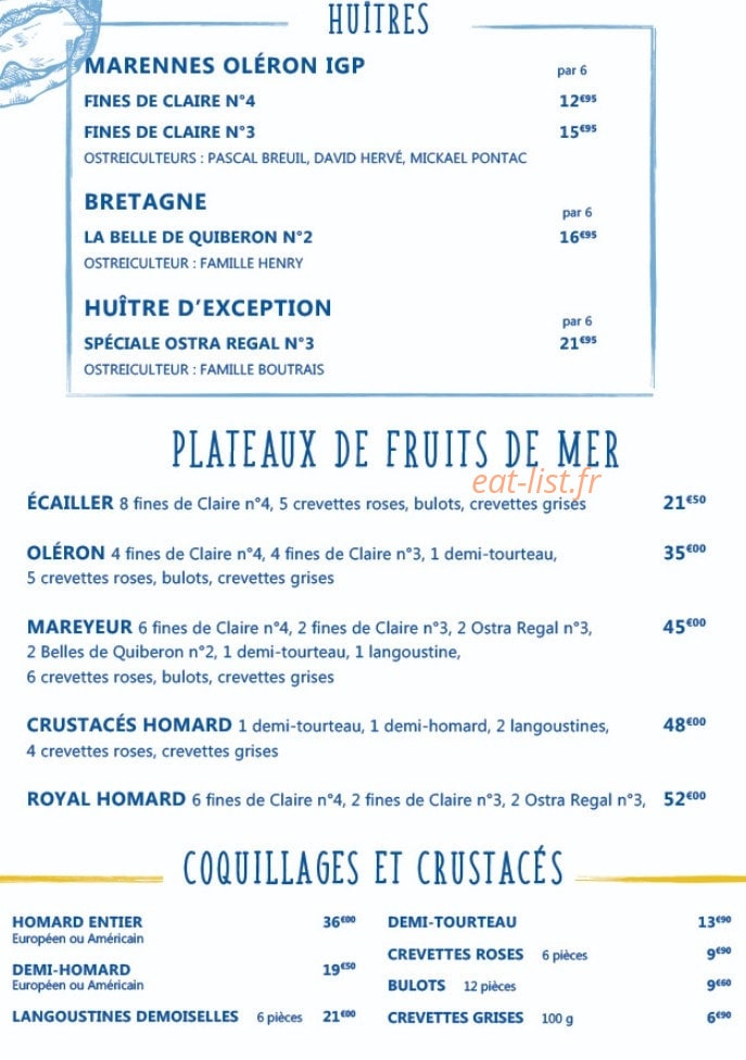 La criée — carte page 1