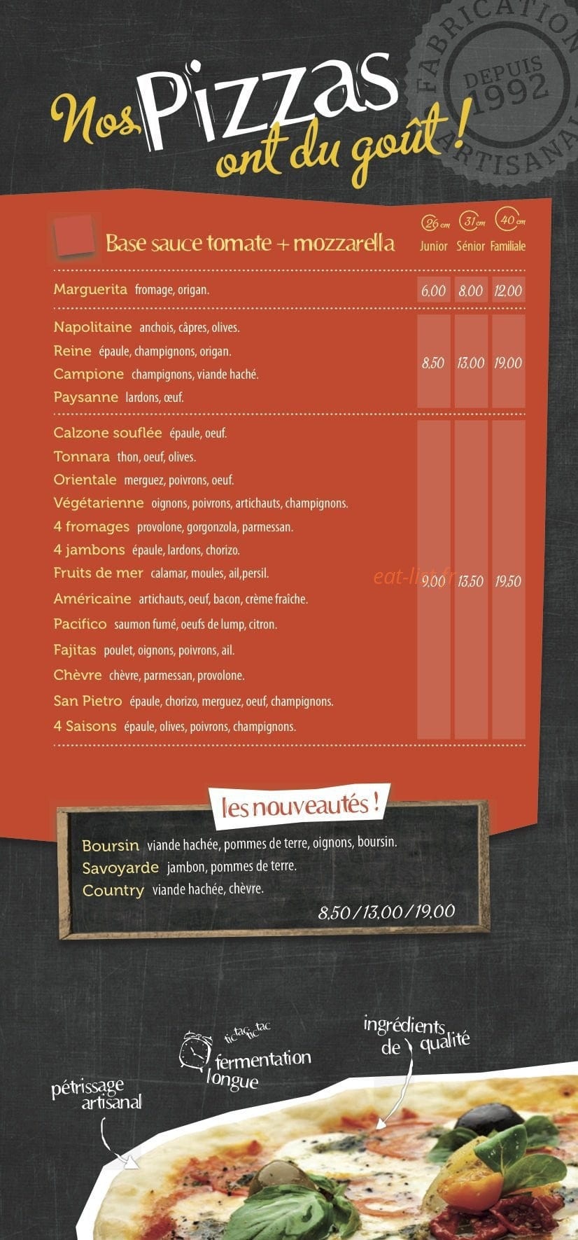 Pizza Service — carte page 2