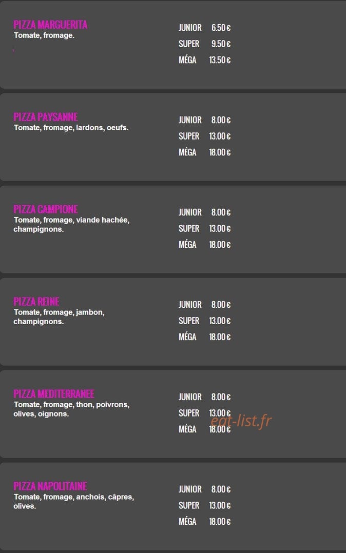 Maestra pizza — carte page 3