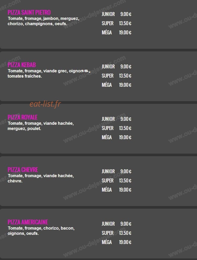 Maestra pizza — carte page 6