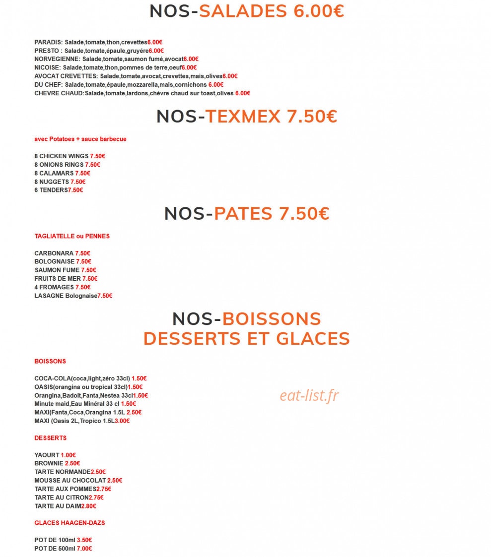 Pizza Presto — carte page 4