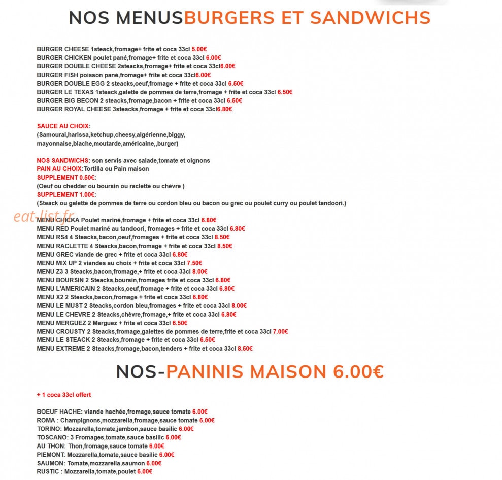 Pizza Presto — carte page 3