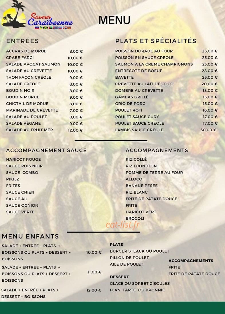 Saveur Caraïbéenne — carte page 1