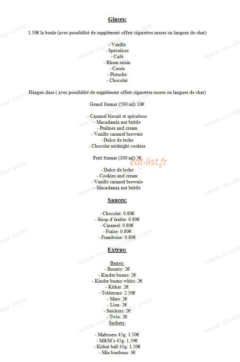 Eat Factory — carte page 2