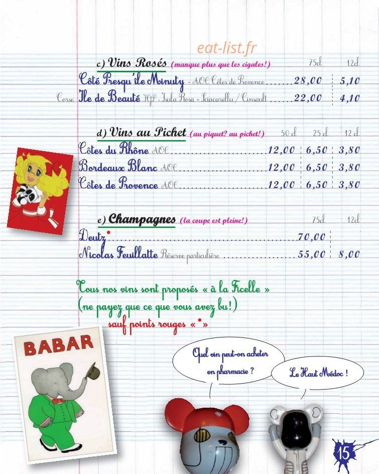 La Cantoche — carte page 15