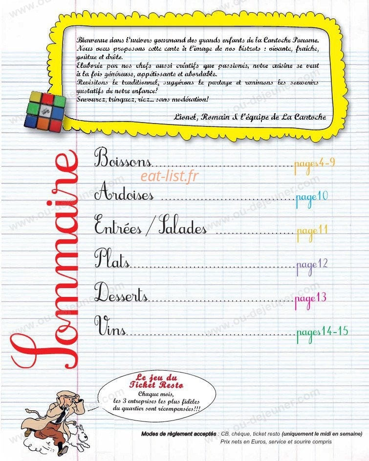 La Cantoche — carte page 2