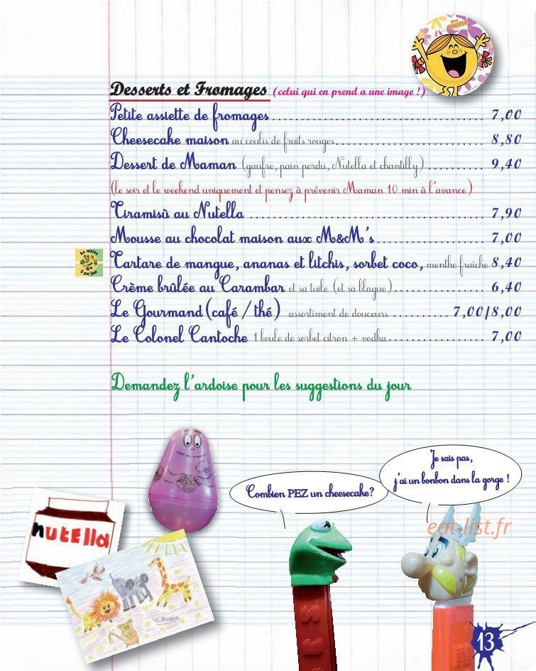 La Cantoche — carte page 13