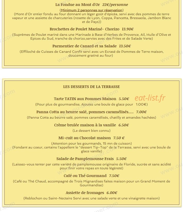 La Terrasse — carte page 7