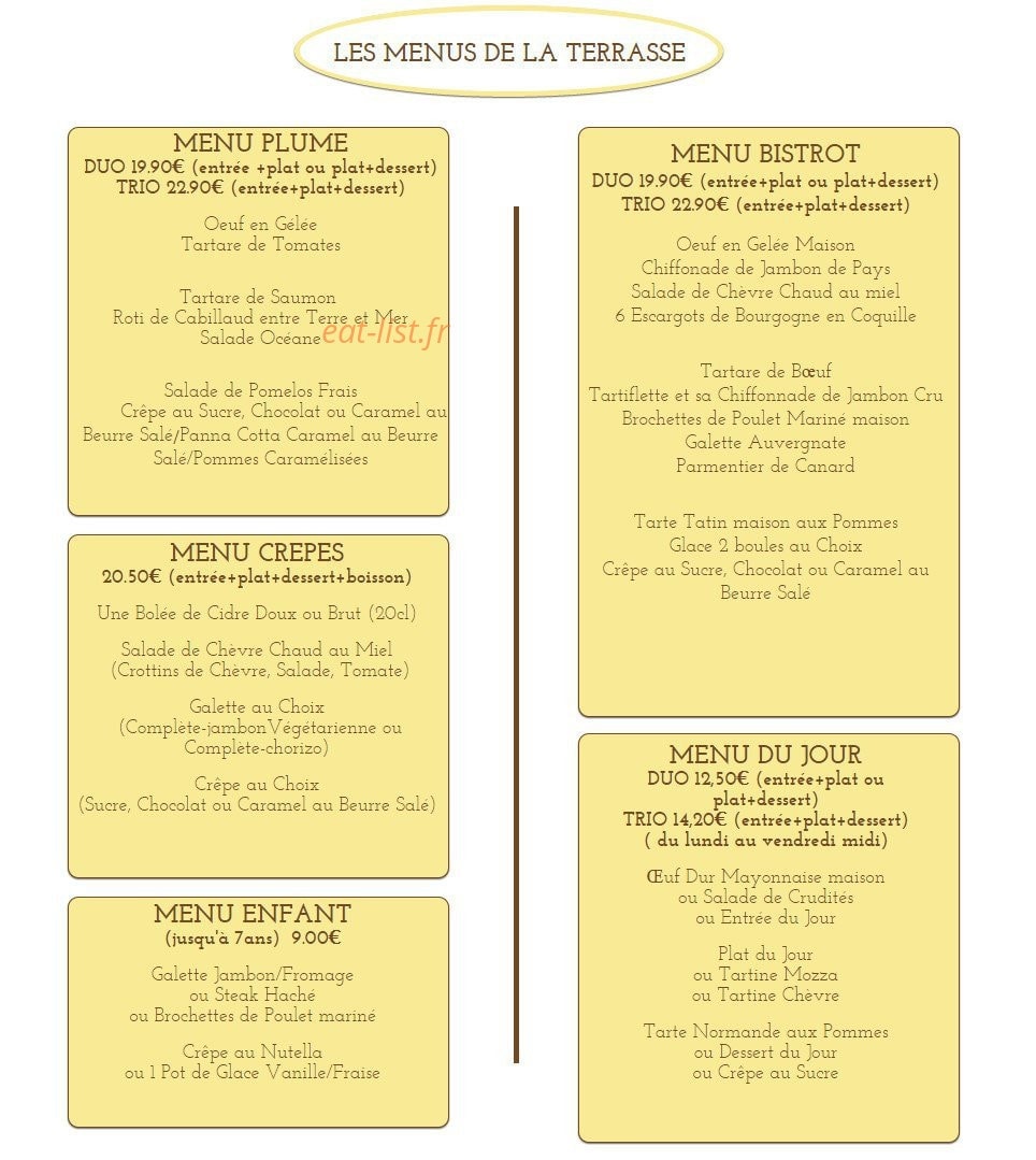 La Terrasse — carte page 1