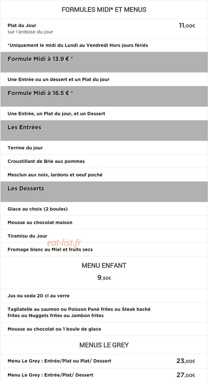 Le Grey Resto — carte page 4