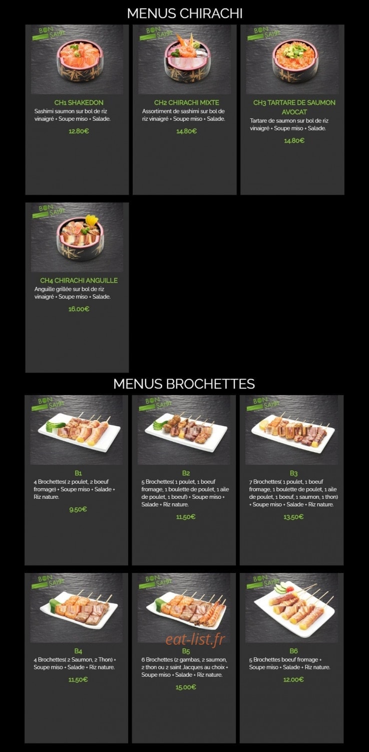Bon Saï — carte page 2