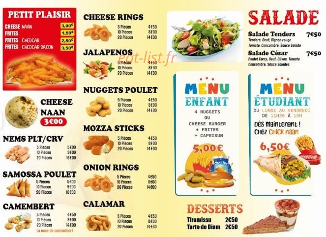 Chick Naan — carte page 2