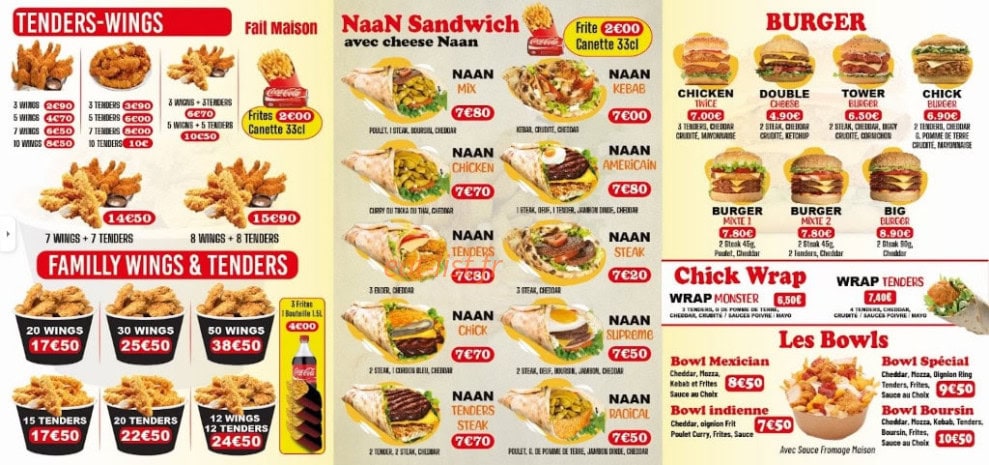 Chick Naan — carte page 3