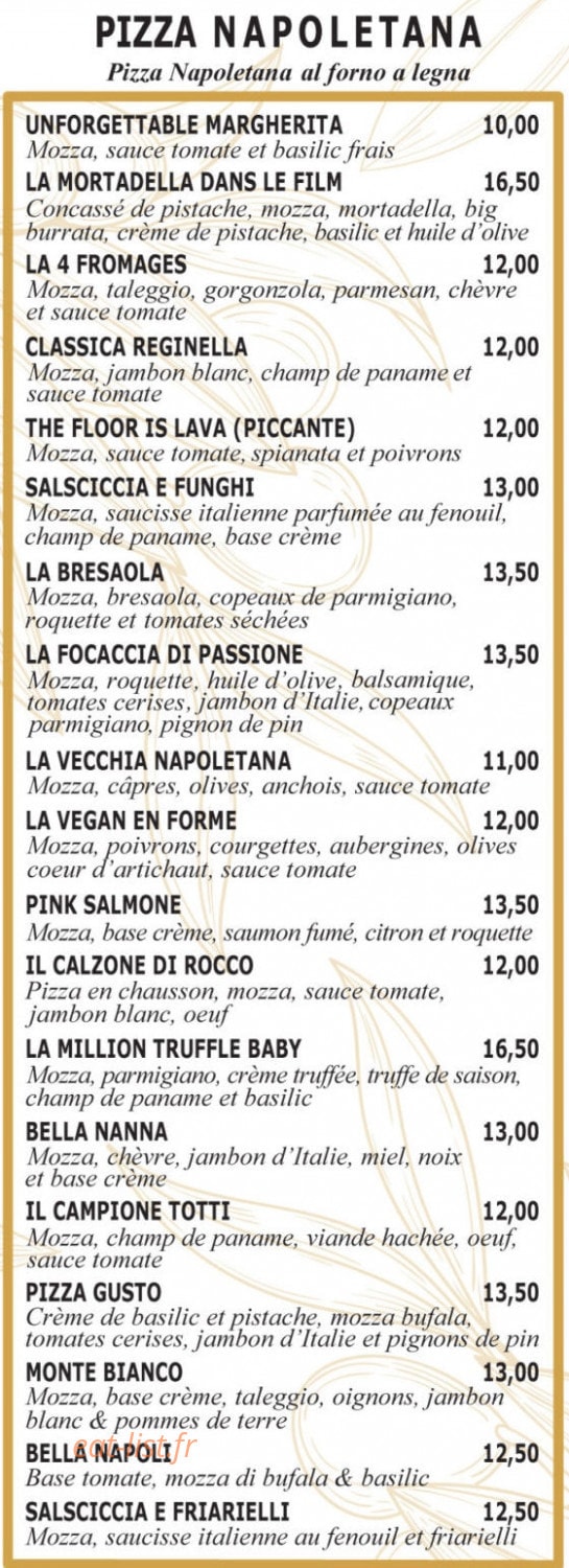 Gusto et Passione — carte page 2