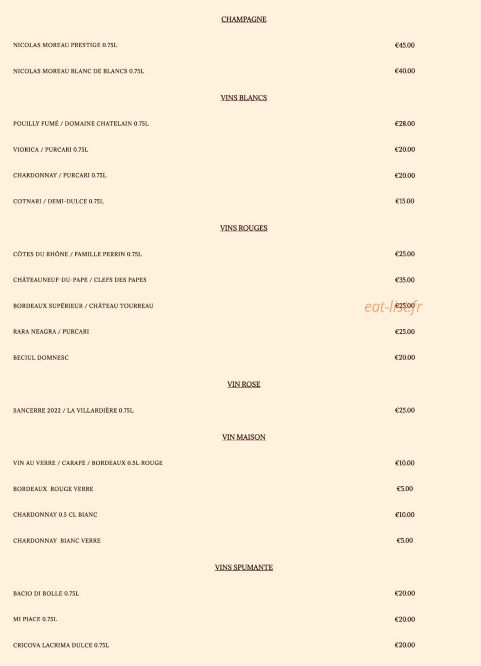 Brasserie du Château — carte page 5