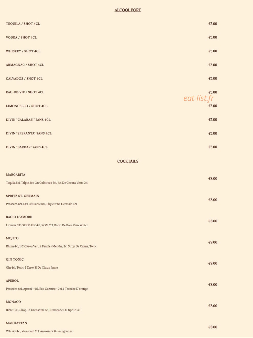 Brasserie du Château — carte page 6