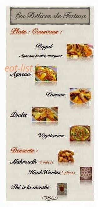 Les délices de Fatma — carte page 2