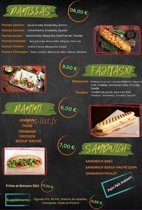 Speed Eats — carte page 2