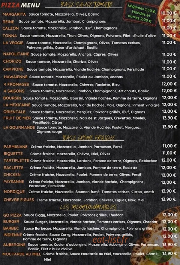 Speed Eats — carte page 1