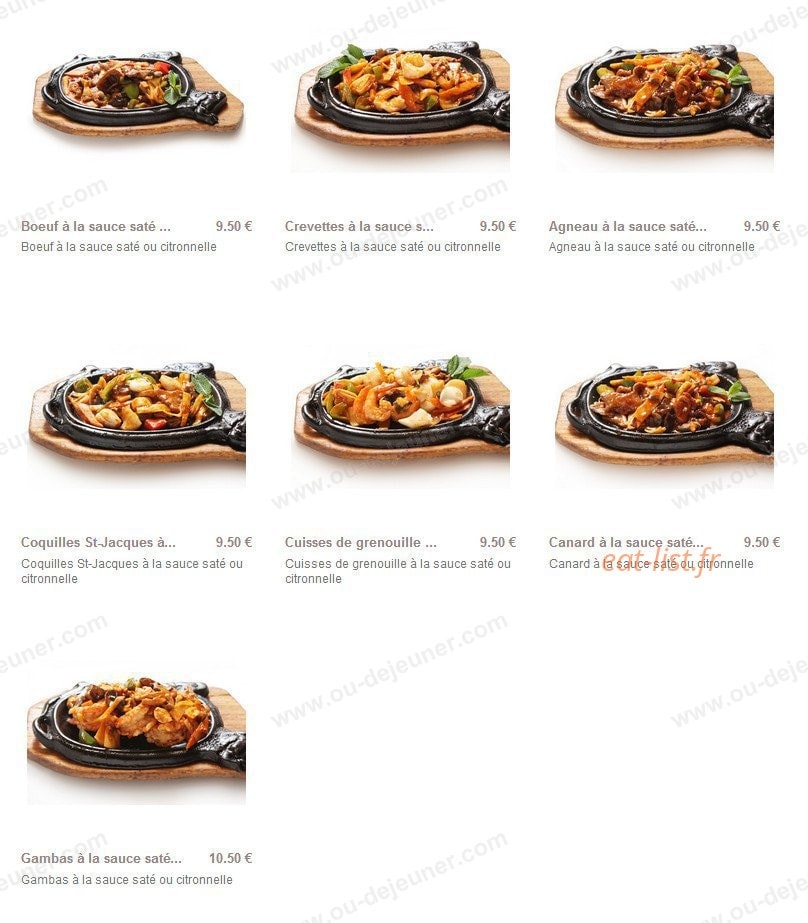 Au Royal d'Orsay — carte page 10