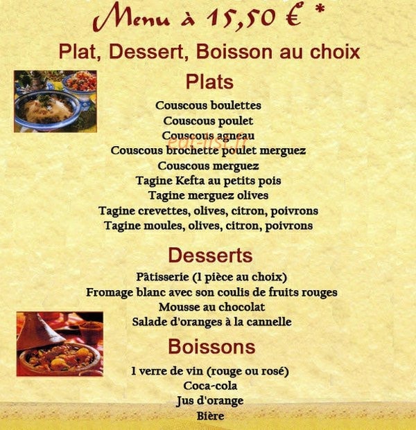 Au Soleil du Maroc — carte page 5