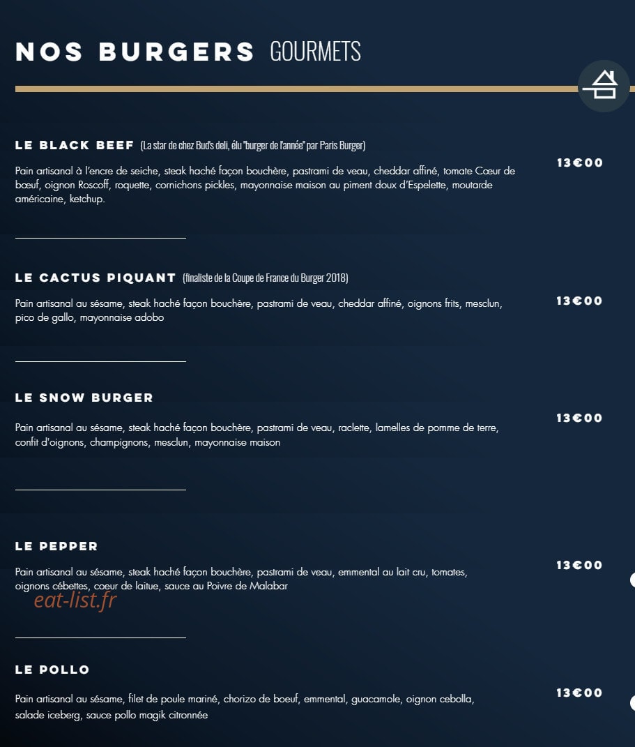 Bud's Deli — carte page 2