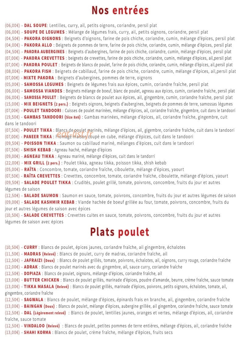 Chapati — carte page 2