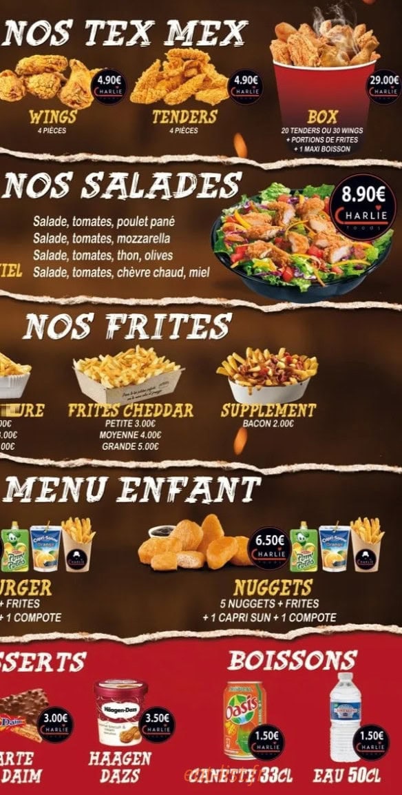 Charlie foods — carte page 2