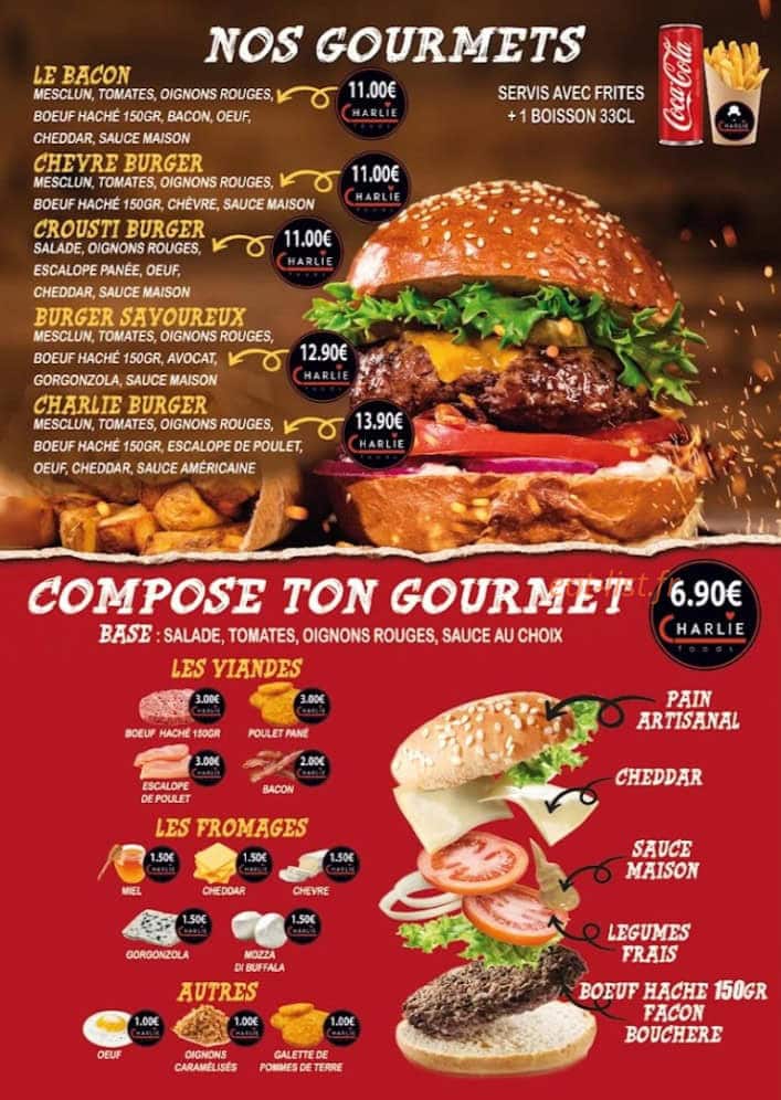 Charlie foods — carte page 4