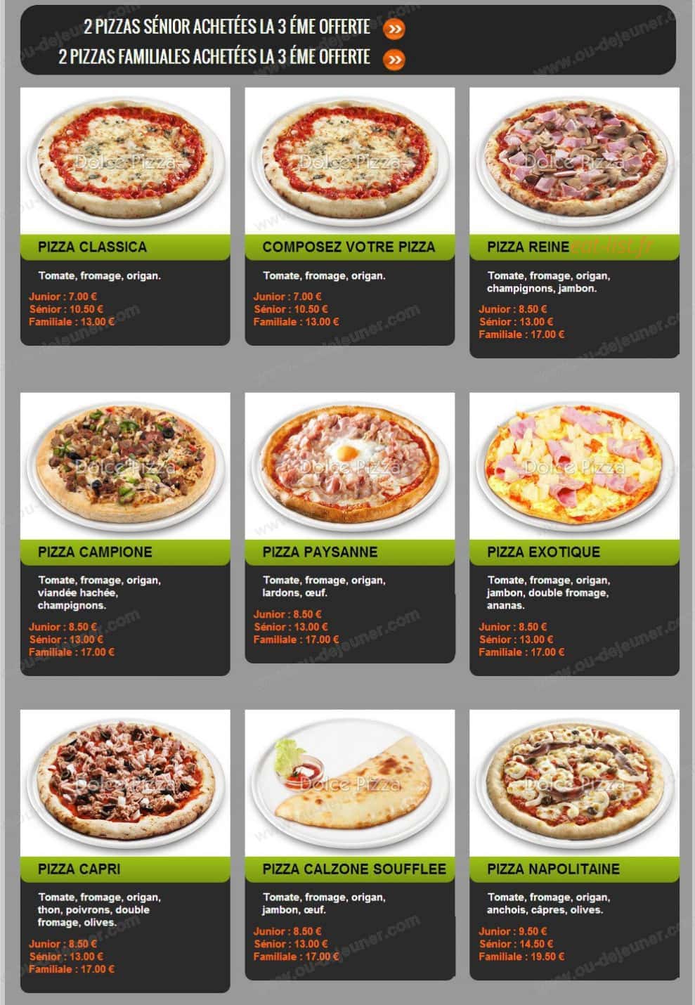 Dolce Pizza — carte page 2