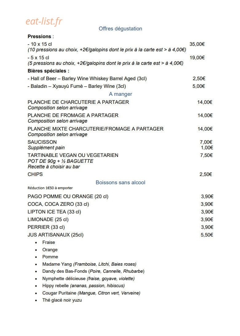 Hall Of Beer — carte page 2