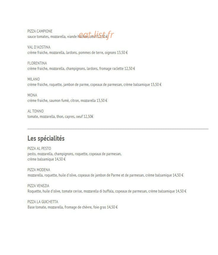 La Guichetta — carte page 2