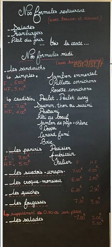 La Pause Gourmande — carte page 1