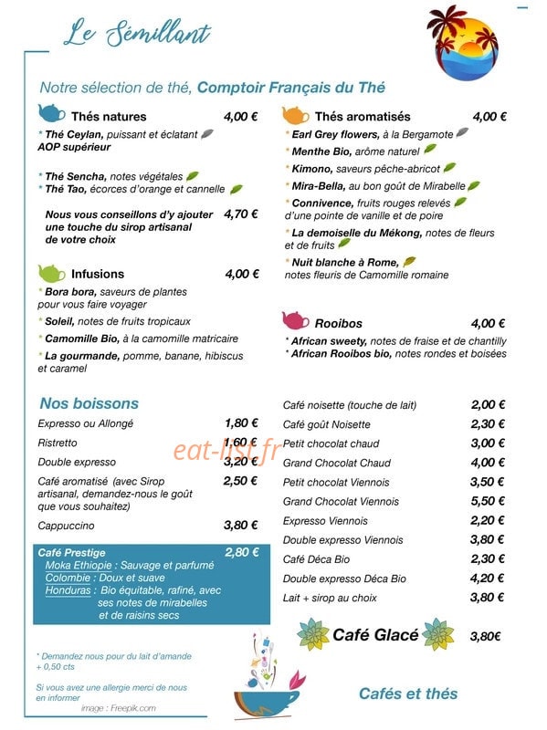 Le Sémillant — carte page 1