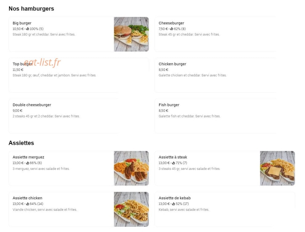 Regal food — carte page 2