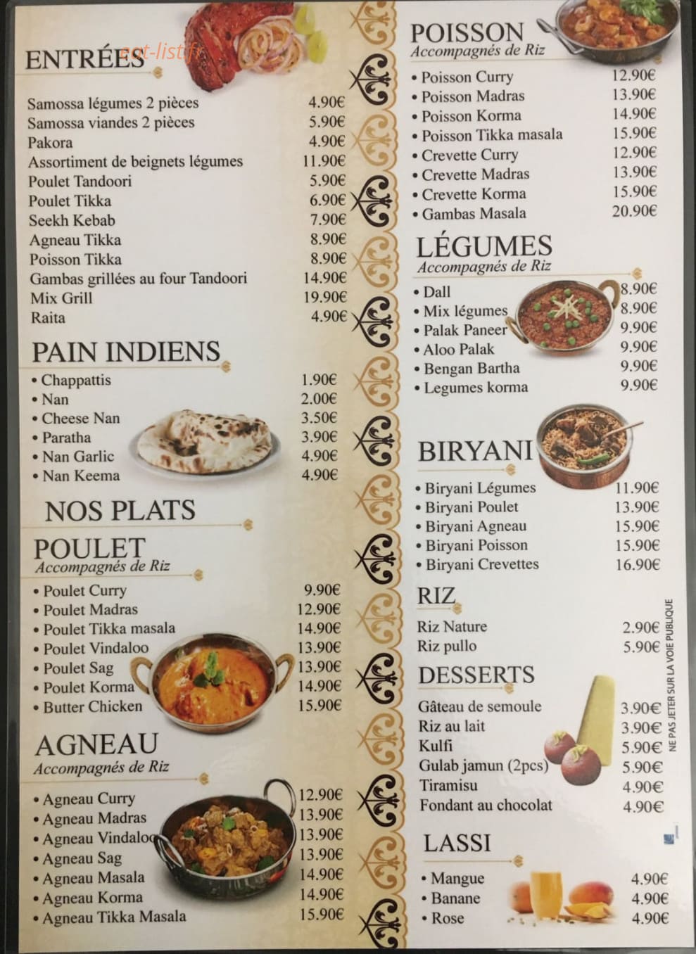Thali Bar — carte page 2