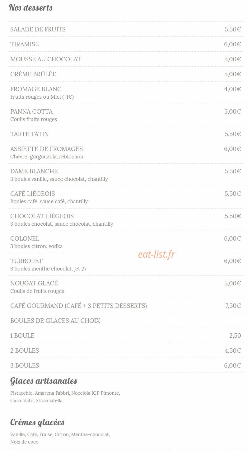 Trattoria Belinda — carte page 8