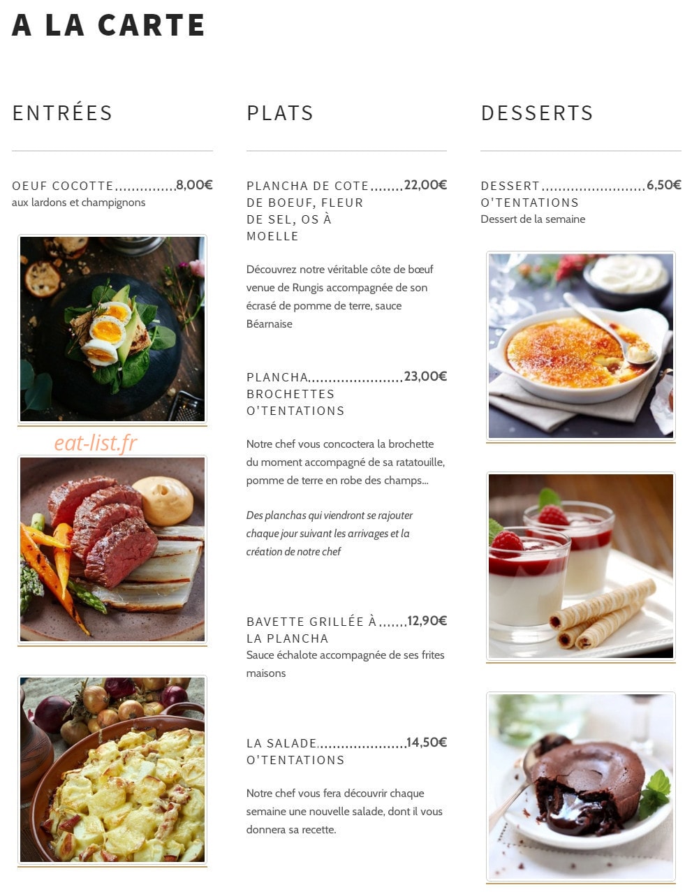 O'Tentations — carte page 2