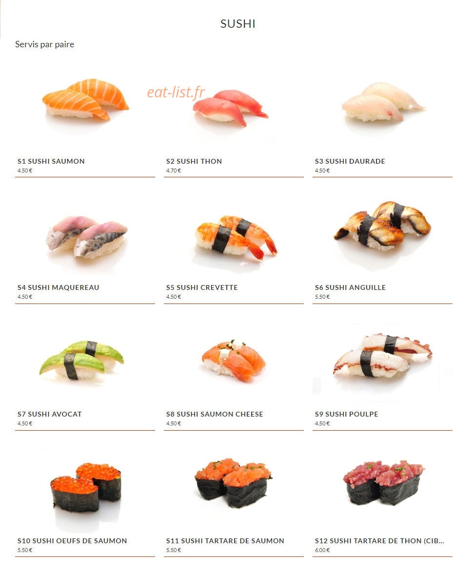 Asaki Sushi — carte page 13