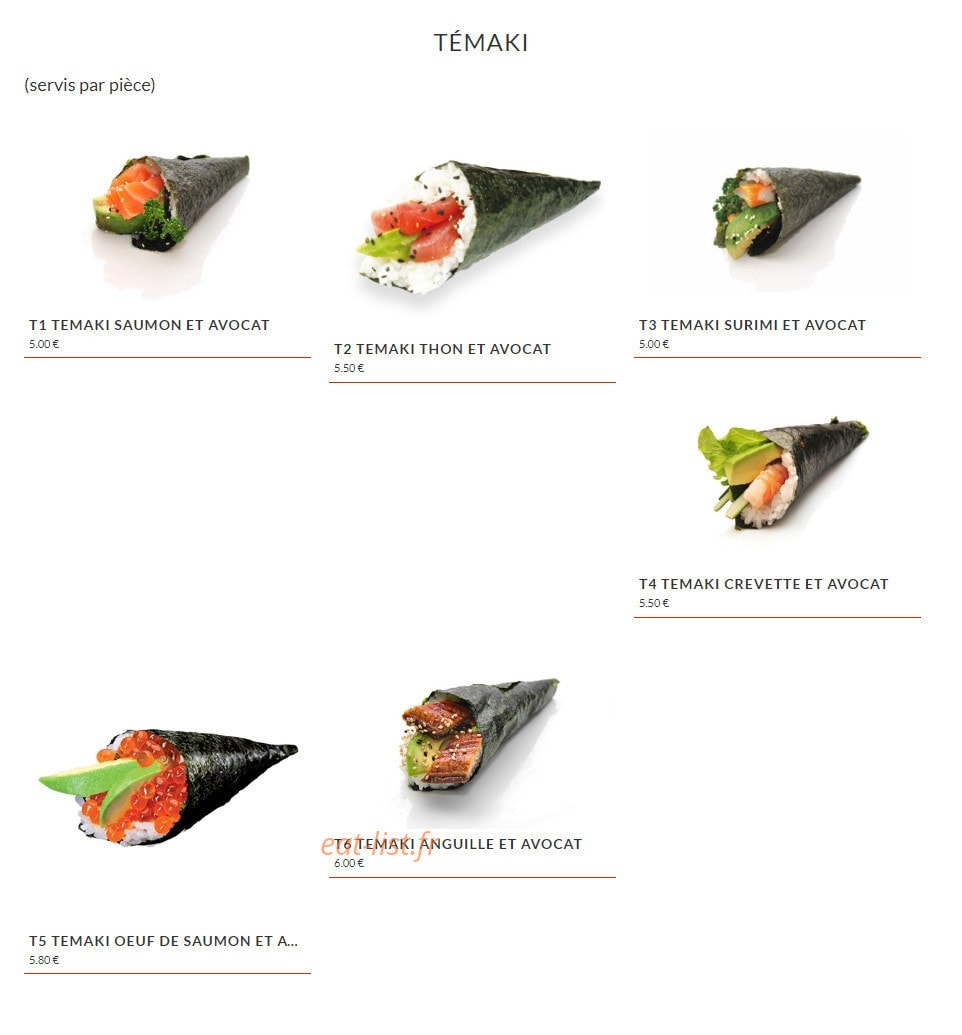 Asaki Sushi — carte page 14