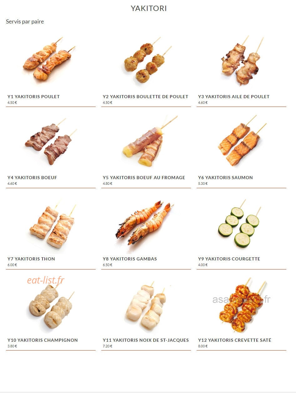 Asaki Sushi — carte page 15