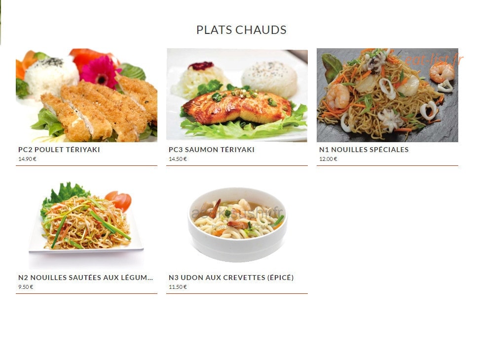 Asaki Sushi — carte page 2