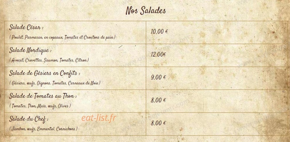Auberge  du Faubourg — carte page 3